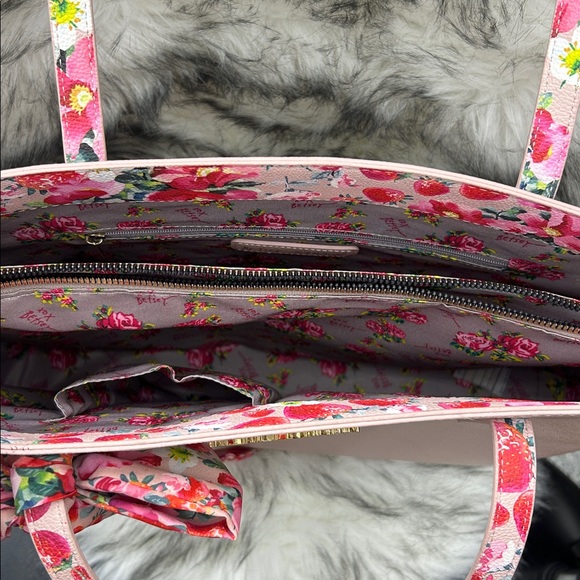 Betsey Johnson Pink Tote with Floral Bow - Picture 6 of 15